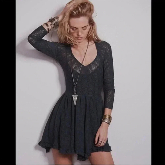 Intimately Free People Black Lace Dress Small - Picture 1 of 7